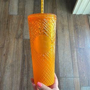 Starbucks Summer 2022 Mango Ombre Jeweled Tumbler Cold Cup Venti 24oz